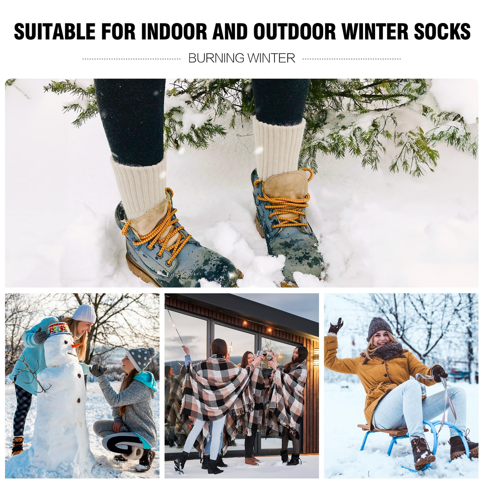 2 Pairs WOOL BLEND SOCKS Ladies Womens Thick Soft Work Thermal Warm Winter - 2-8 5