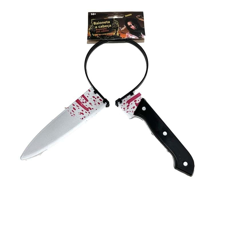 HALLOWEEN Prank Fake Knife Through Head Horror Scary Headband Costume Party Joke 3