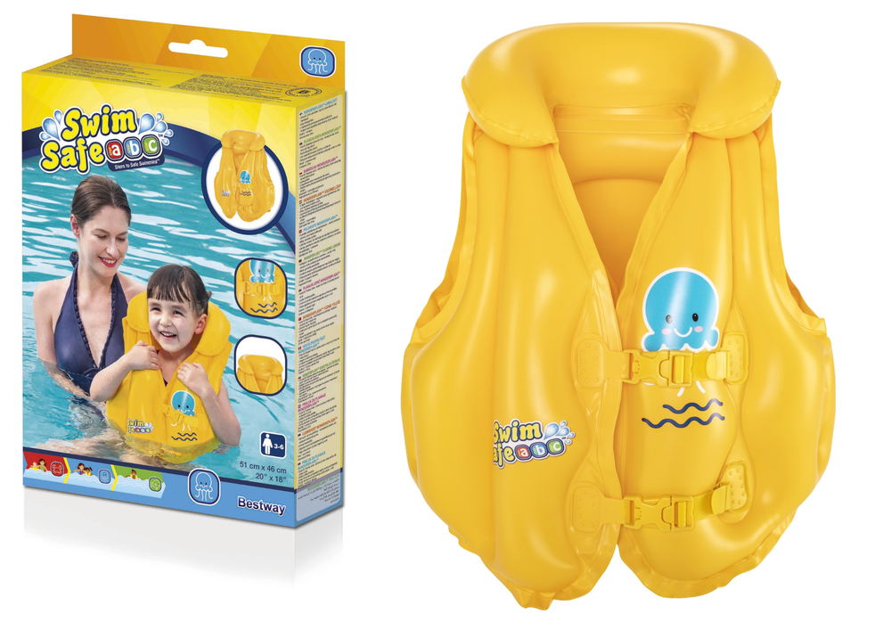 Inflatable Vest For Learning to Swim Buoyancy Float Swim Pool 51 cm x 46 cm 3