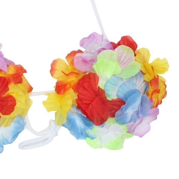 HAWAIIAN BRA Luau Lei Fancy Dress Flower Bikini Top Costume Beach Dance Hula 3