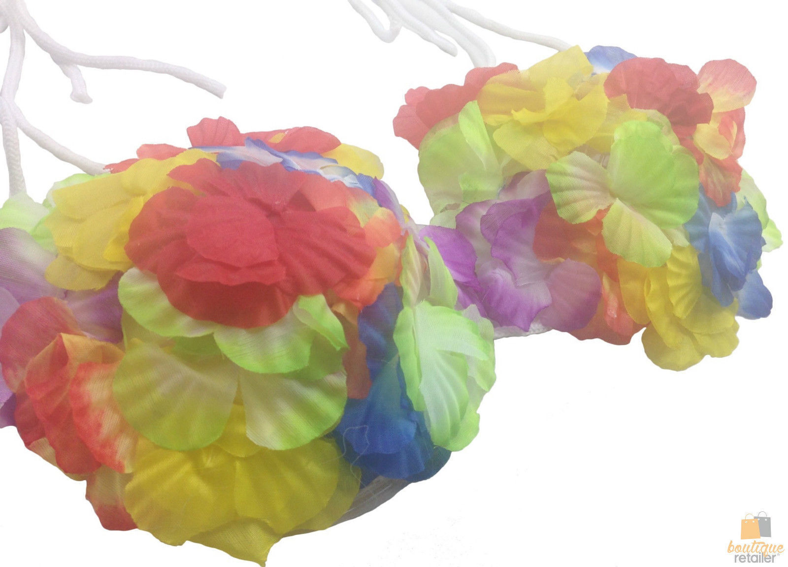 HAWAIIAN BRA Luau Lei Fancy Dress Flower Bikini Top Costume Beach Dance Hula 4