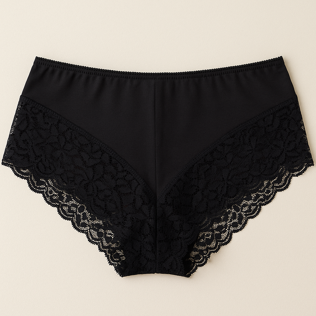 3x Womens Lace Boyshort Boyleg Full Briefs Underwear Undies in Black - 12 3