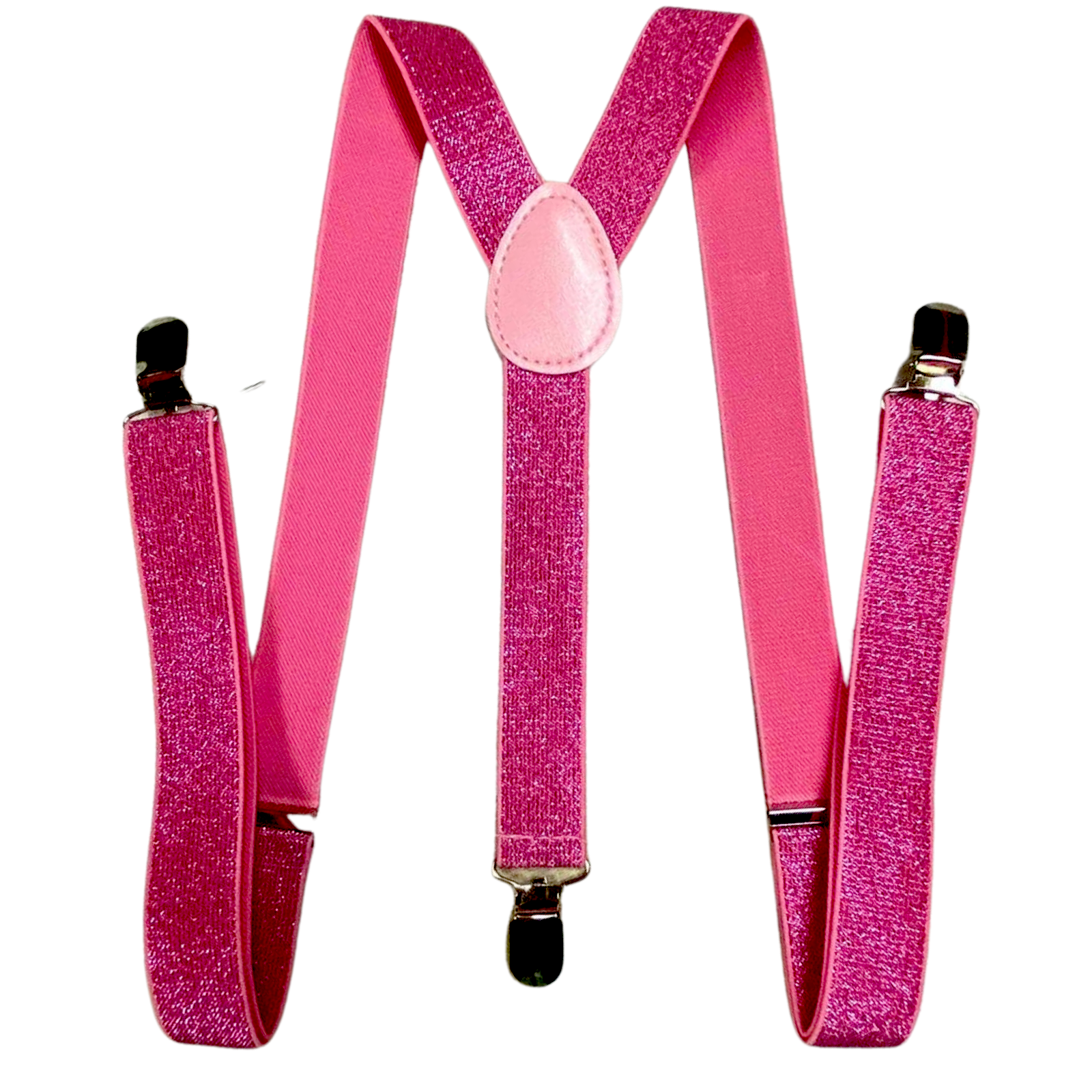 3x Mens Suspenders Braces Adjustable Strong Clip On Elastic Formal Wedding Slim - Hot Pink (Glitter) 4