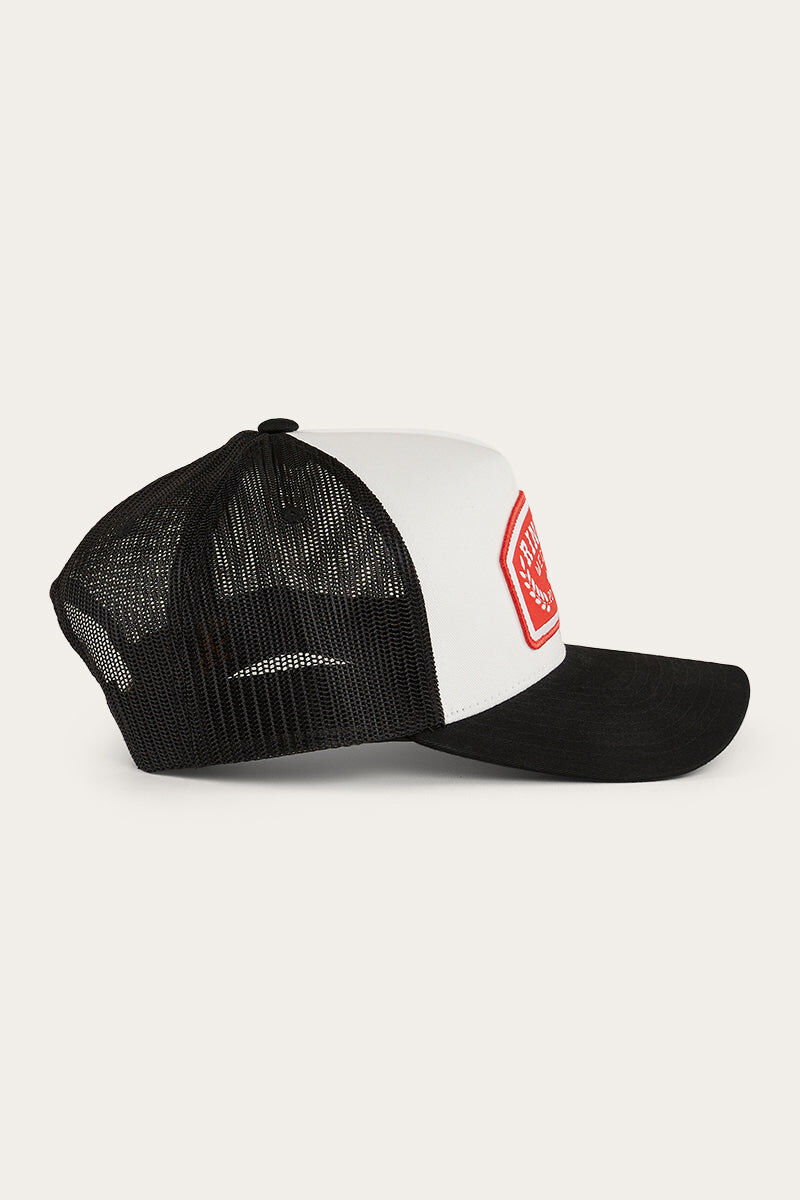 Ringers Western Wheatbelt Trucker Baseball Cap Hat in White/Red 4