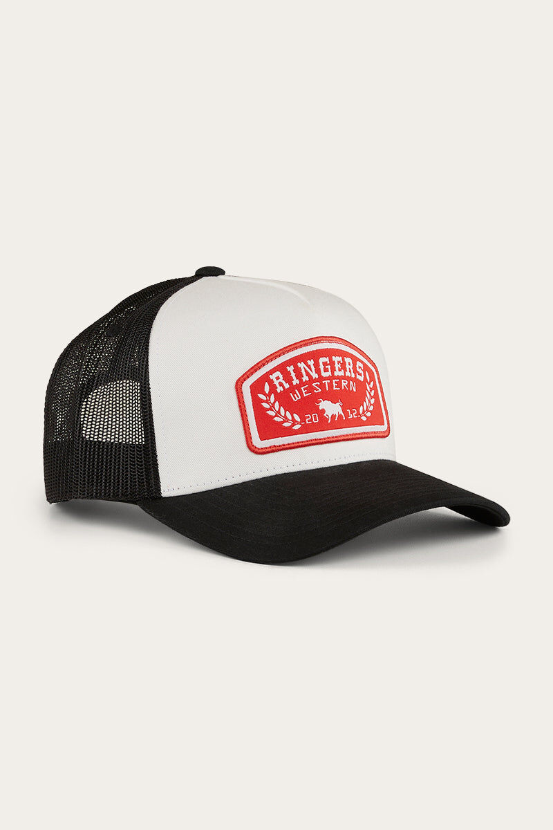 Ringers Western Wheatbelt Trucker Baseball Cap Hat in White/Red 5