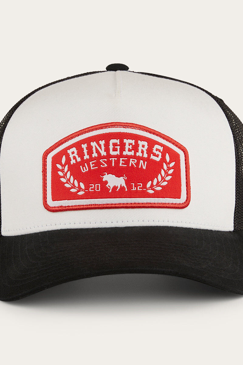 Ringers Western Wheatbelt Trucker Baseball Cap Hat in White/Red 6