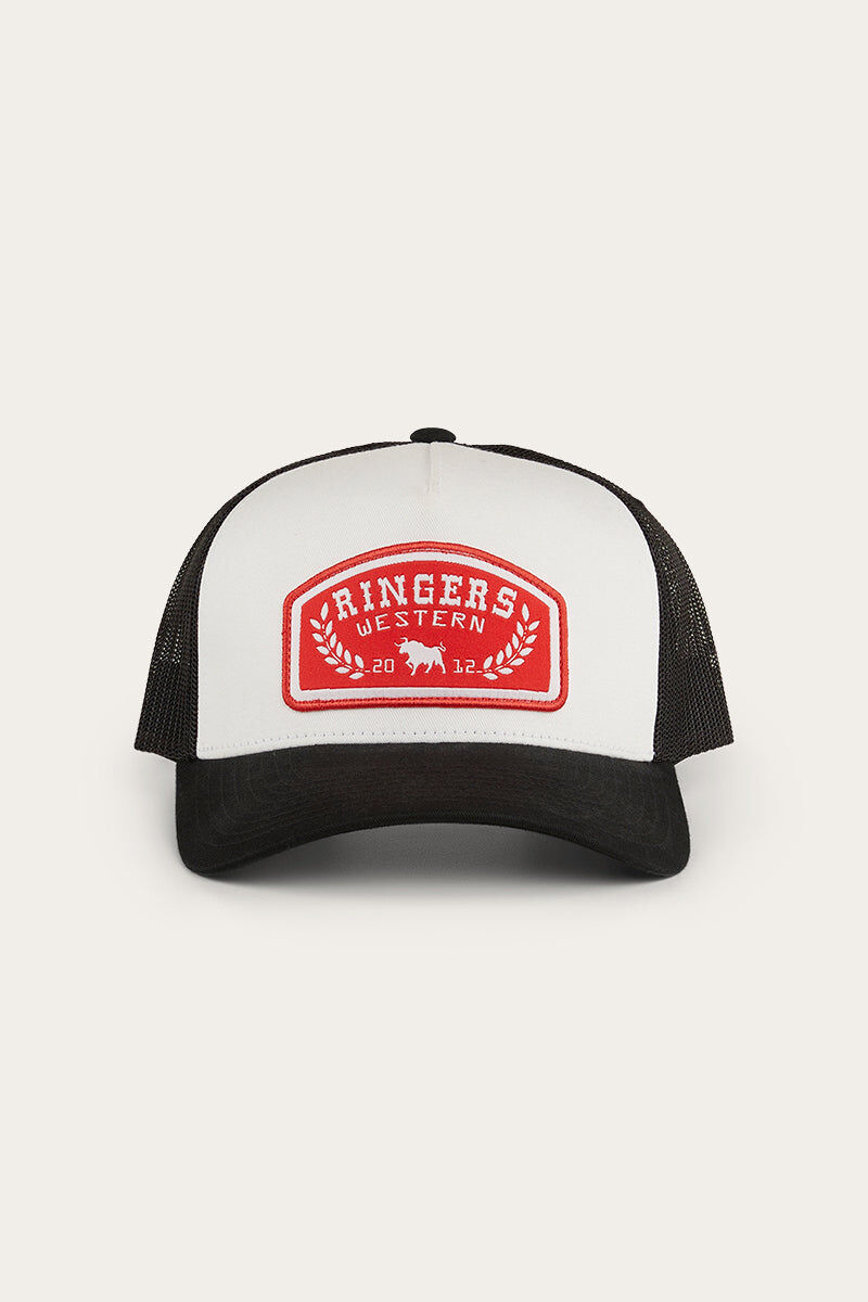 Ringers Western Wheatbelt Trucker Baseball Cap Hat in White/Red 7