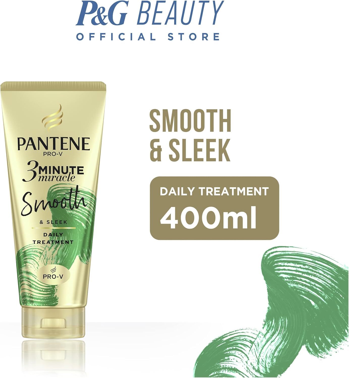 Pantene 3 Minute Miracle Smooth and Sleek - Deep Conditionining Treatment For Frizzy Hair, 400ml 3