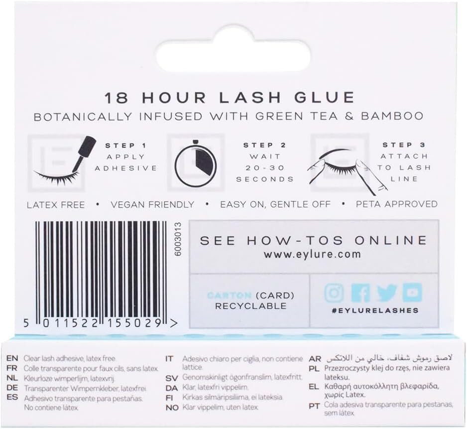 Eylure London Eyelashes 4.5ml 18 Hour Lash Glue Clear Finish 4