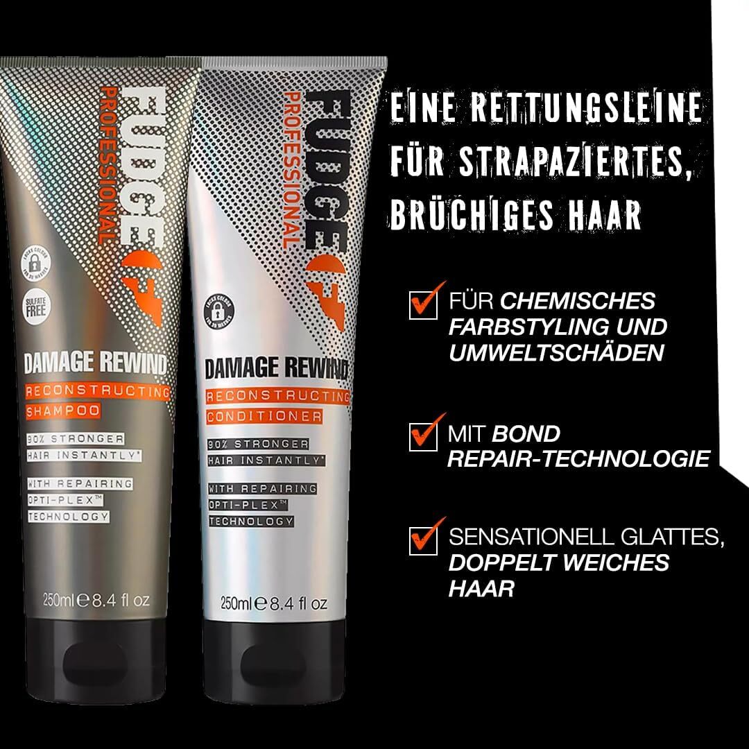 Fudge Professional Damage Rewind, Hair Repairing Shampoo, 90 Percent Stronger hair instantly 250 ml 3