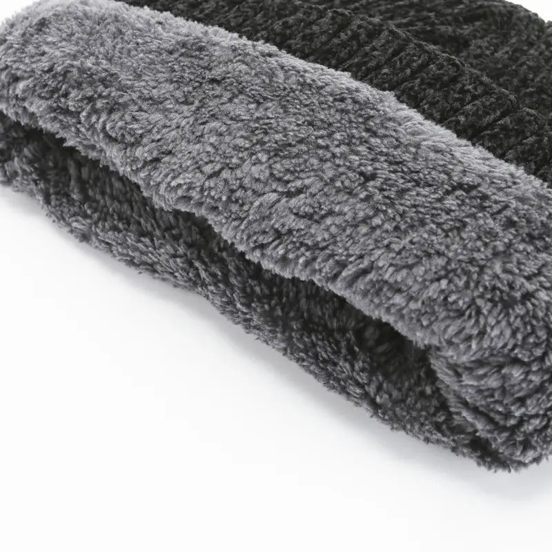 Winter Knitted Hat Men Women Warm Thick Beanie Fleece Ski Cap Outdoor Thermal 3