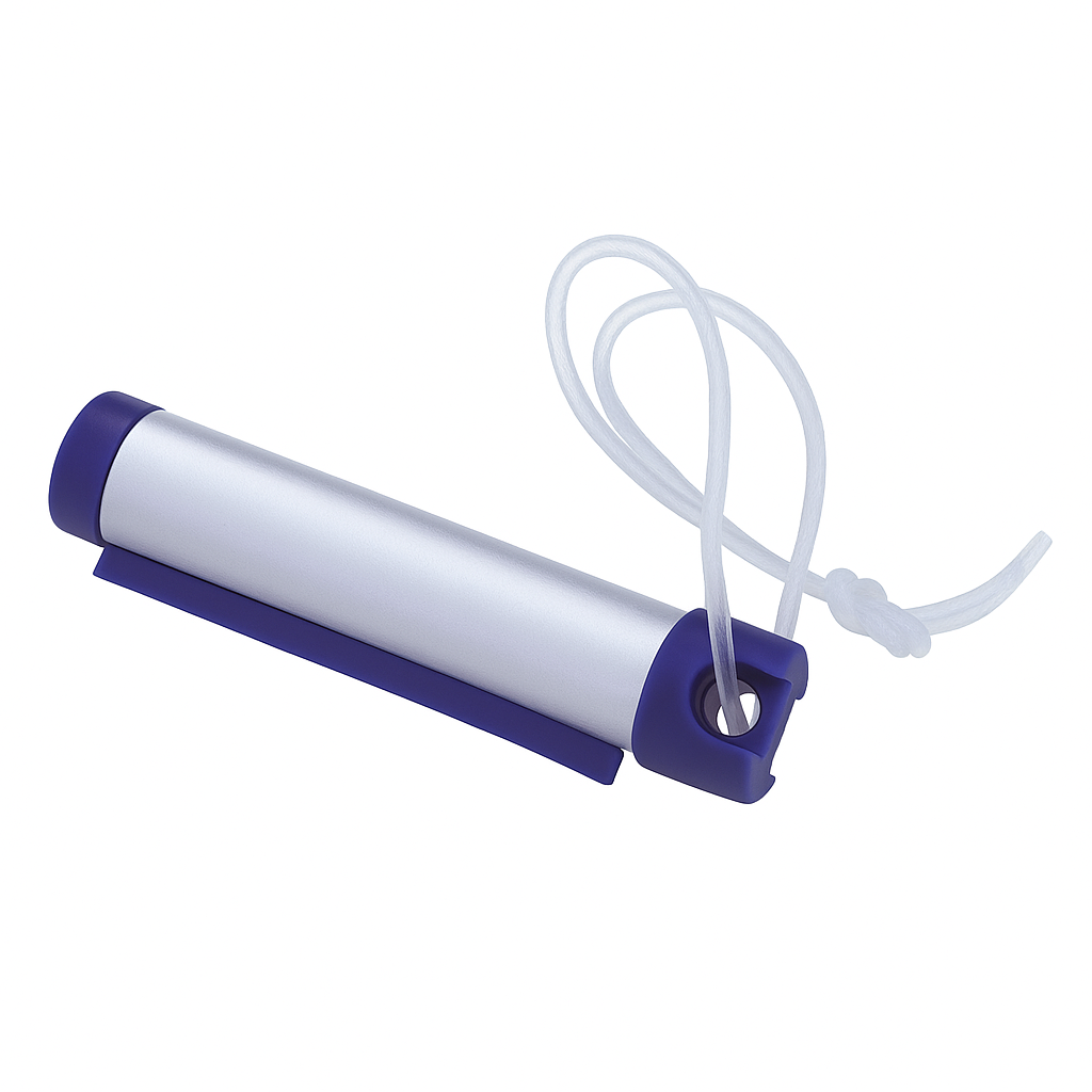 Funky Luggage Cylinder Tag Rollout Label for Address Details - Silver/Blue 3