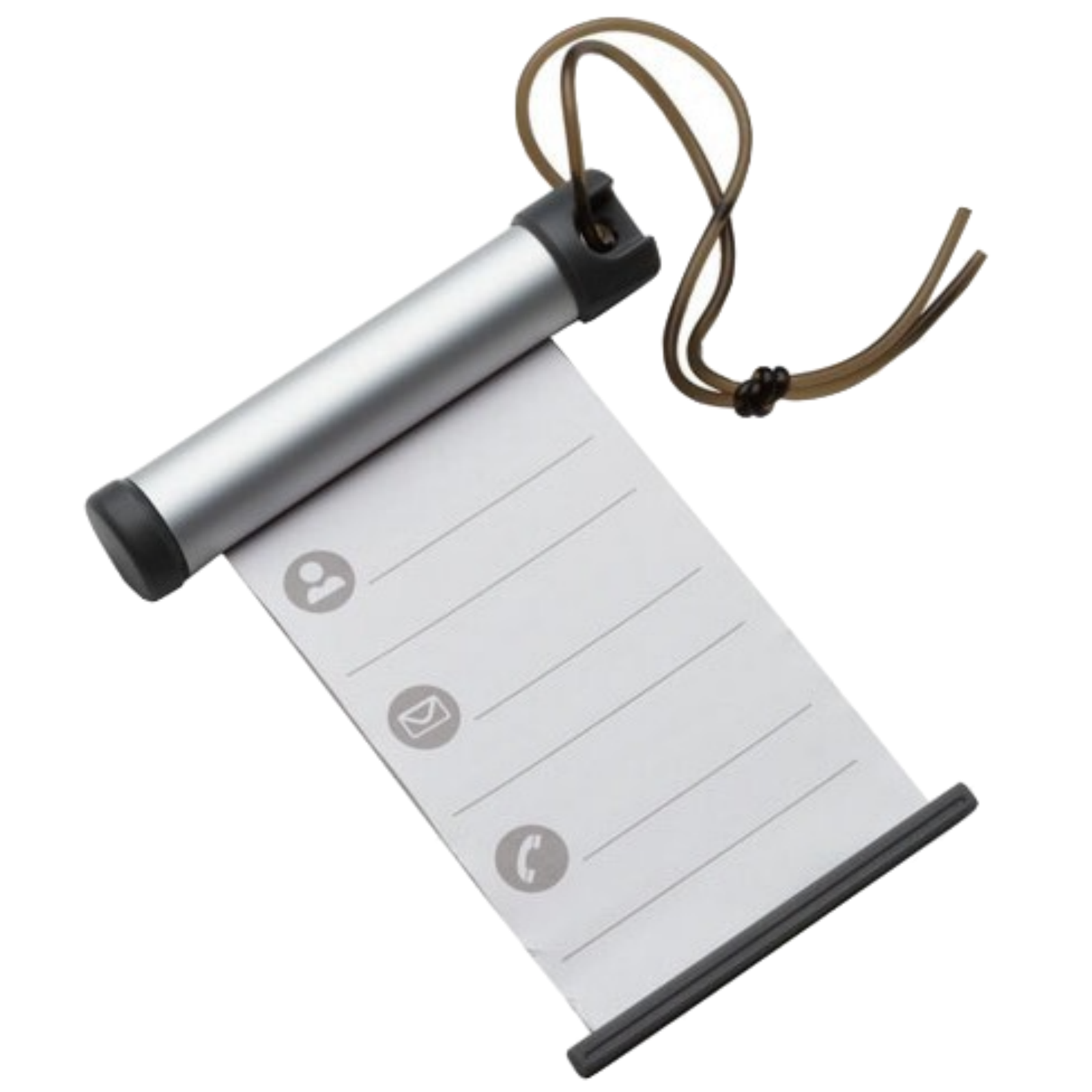 Funky Luggage Cylinder Tag Rollout Label for Address Details - Silver/Grey 3
