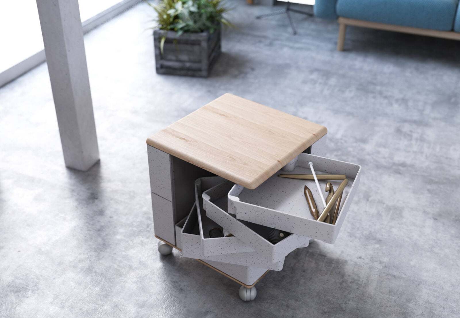 UFOU Fitin Helix Modular Storage Cabinet Unit (5 Revolving Doors) 3