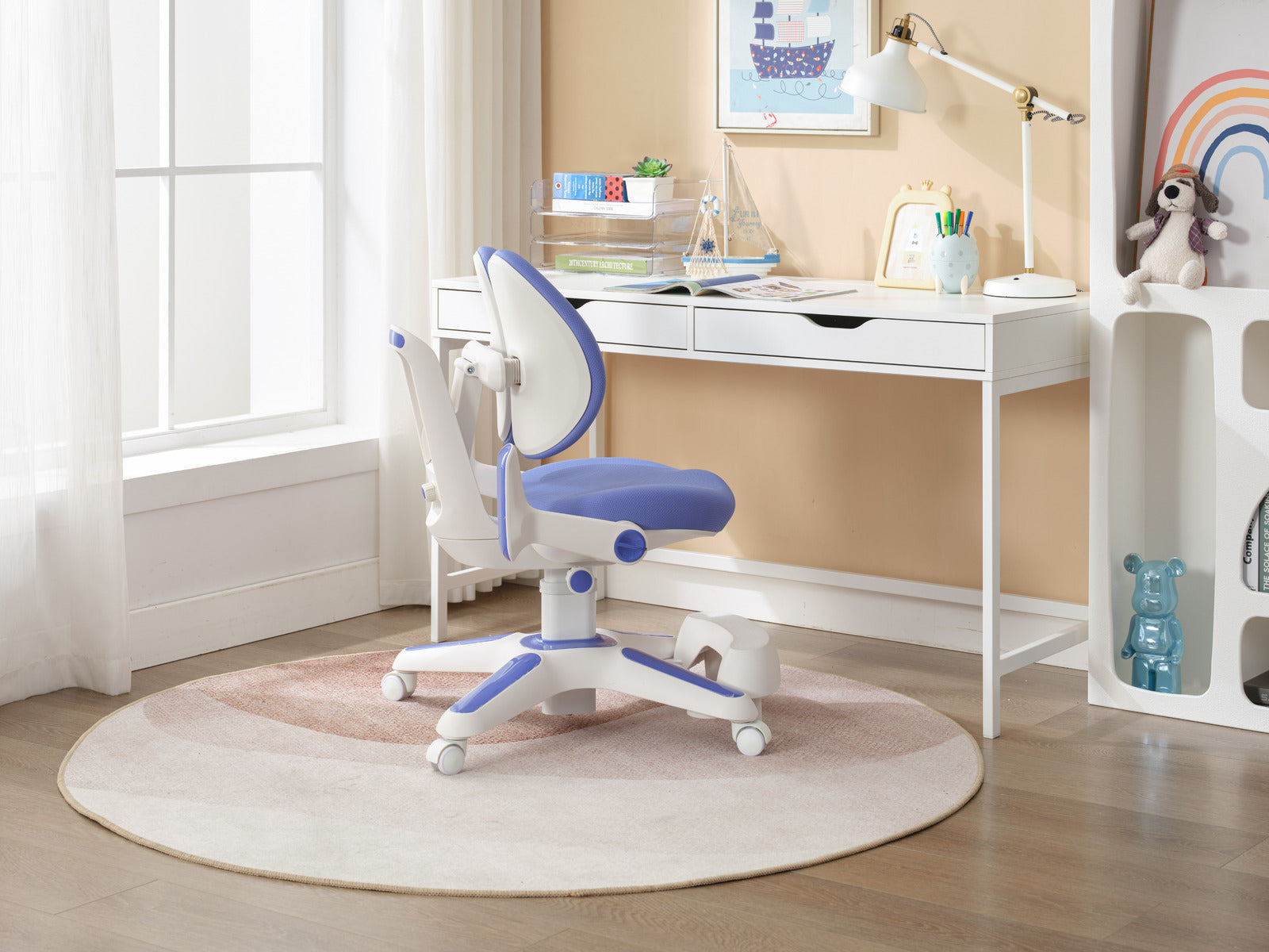 Ergonomic Children Kids Study Chair Set Height Adjustable - Blue 3