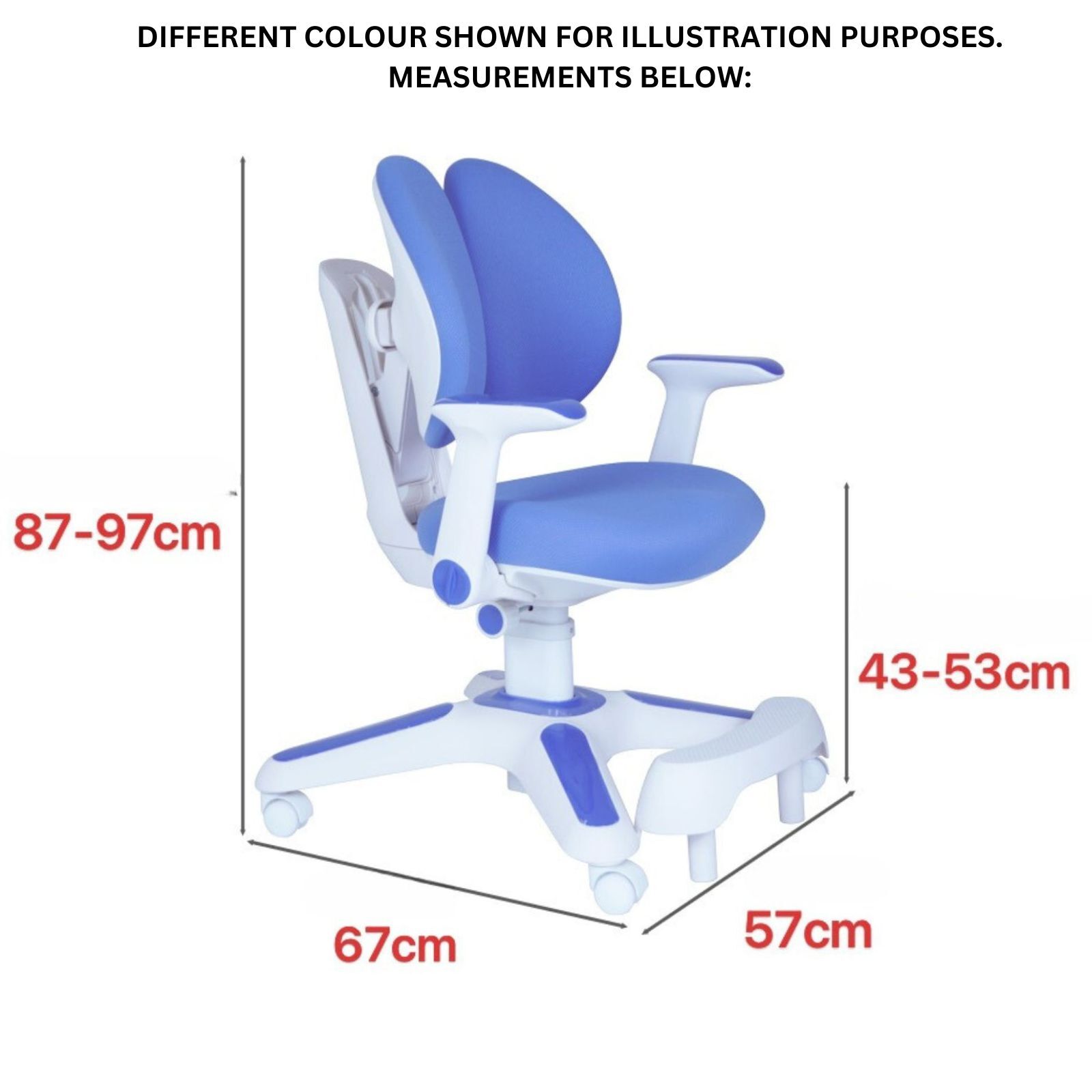 4x Ergonomic Children Kids Study Chairs Height Adjustable - Pink 5