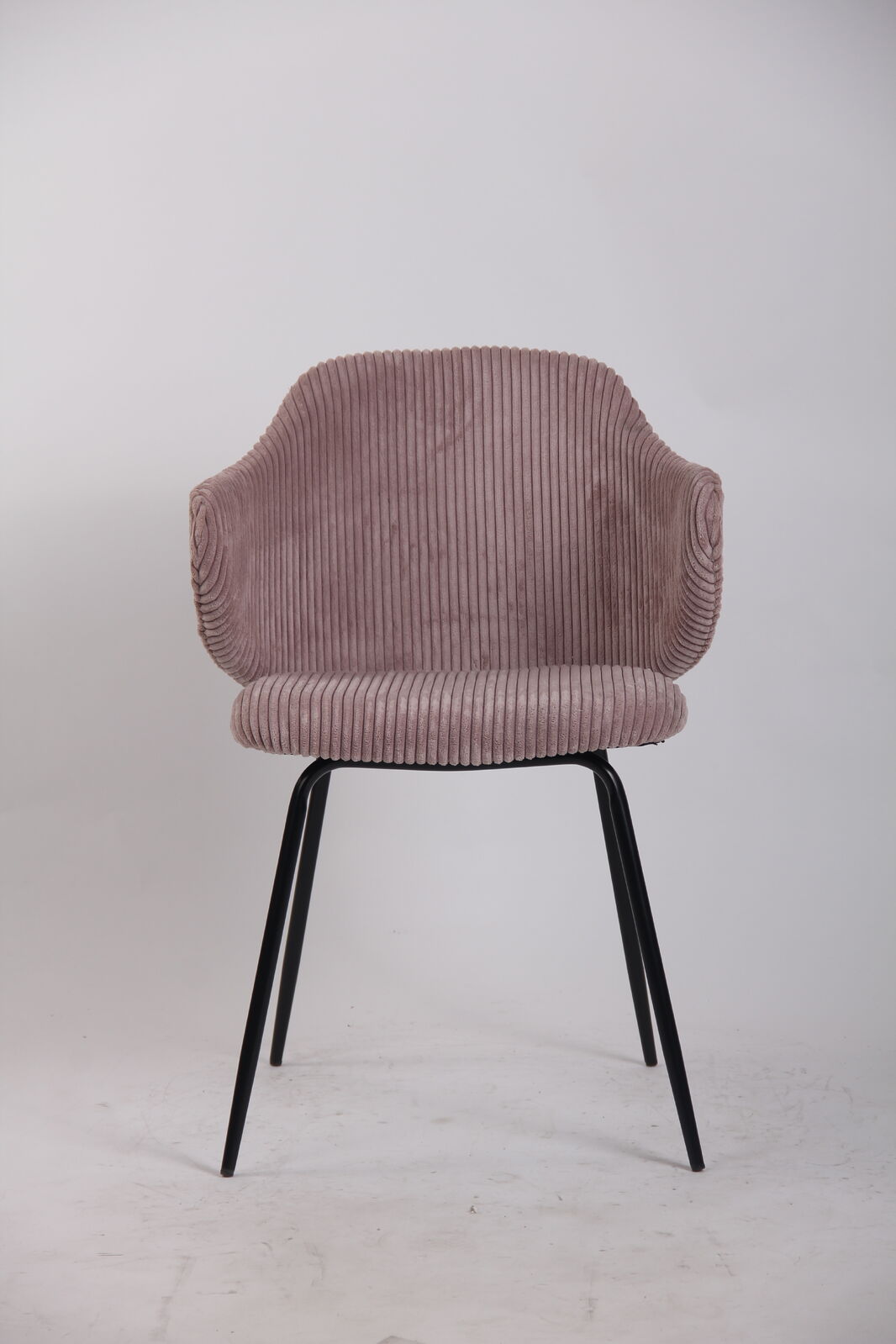 Set of 2 Dining Chairs with Corduroy Cord Fabric in Pink 3