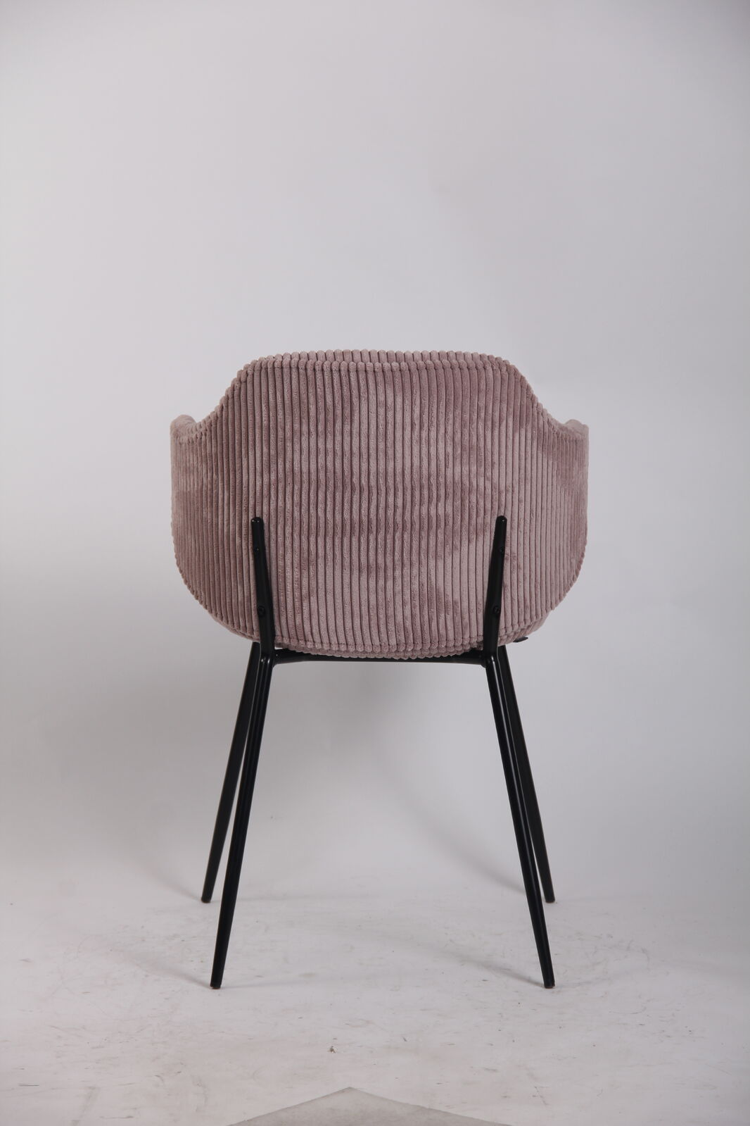 Set of 2 Dining Chairs with Corduroy Cord Fabric in Pink 6