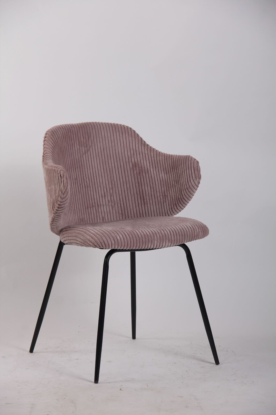 Set of 2 Dining Chairs with Corduroy Cord Fabric in Pink 7