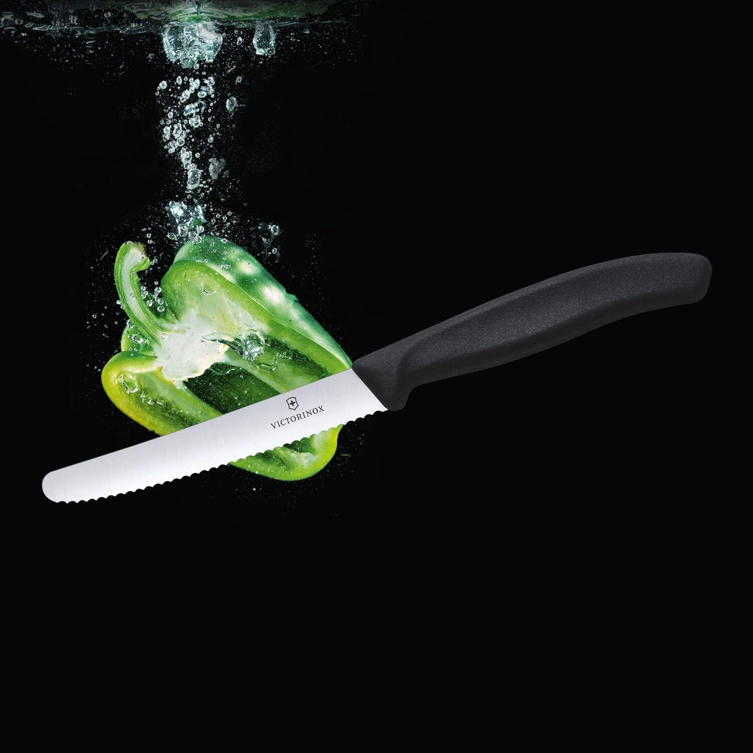 1x Victorinox Standard Wavy Edge Steak and Tomato Knife - Black 3