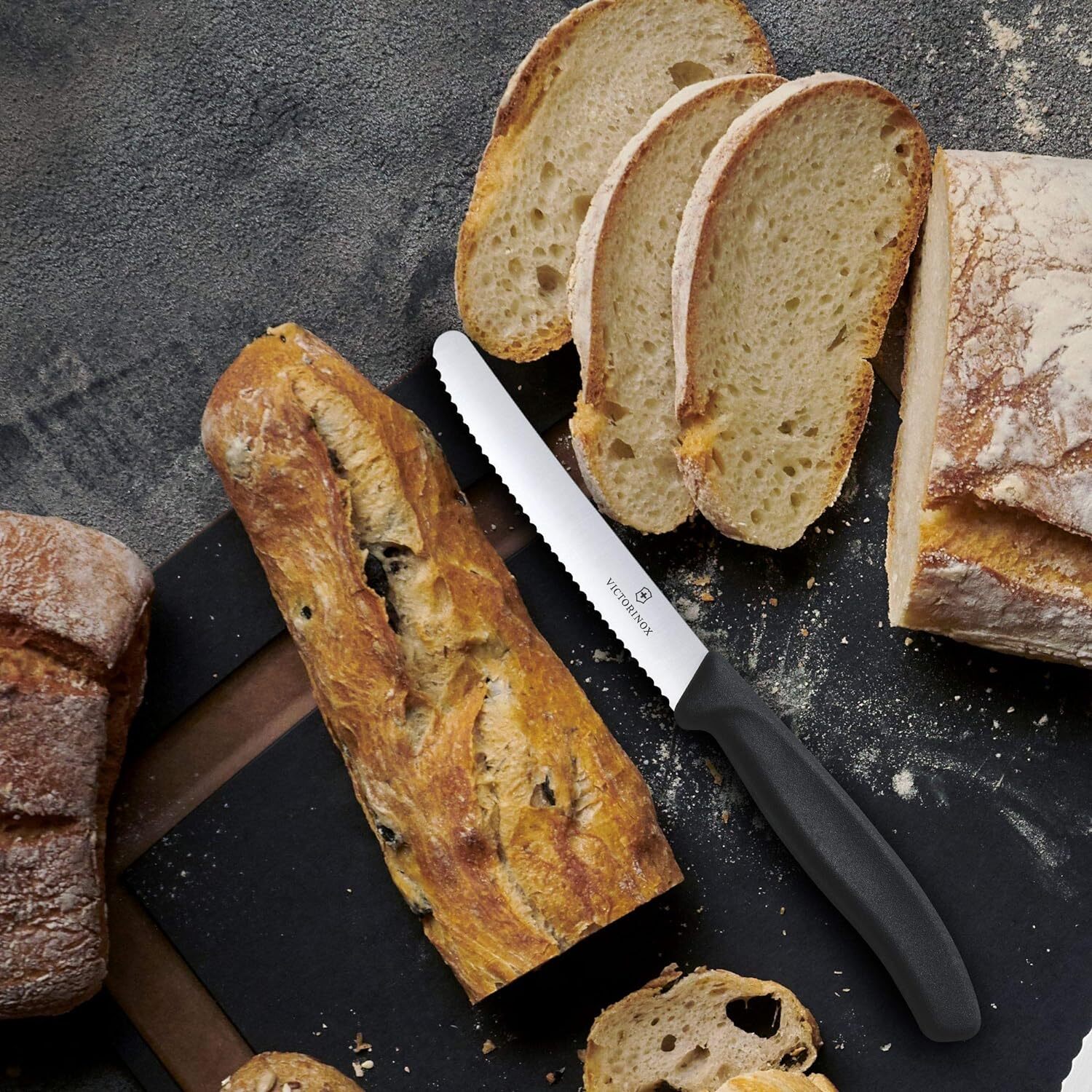 6x Victorinox Standard Wavy Edge Steak and Tomato Knife - Black 4