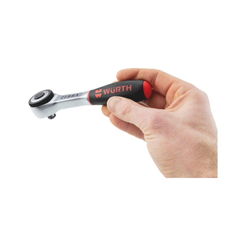 Wurth 3/8" Reversible Ratchet Wrench 360° Twist Handle Chrome Vanadium 175mm DIN 3122 7
