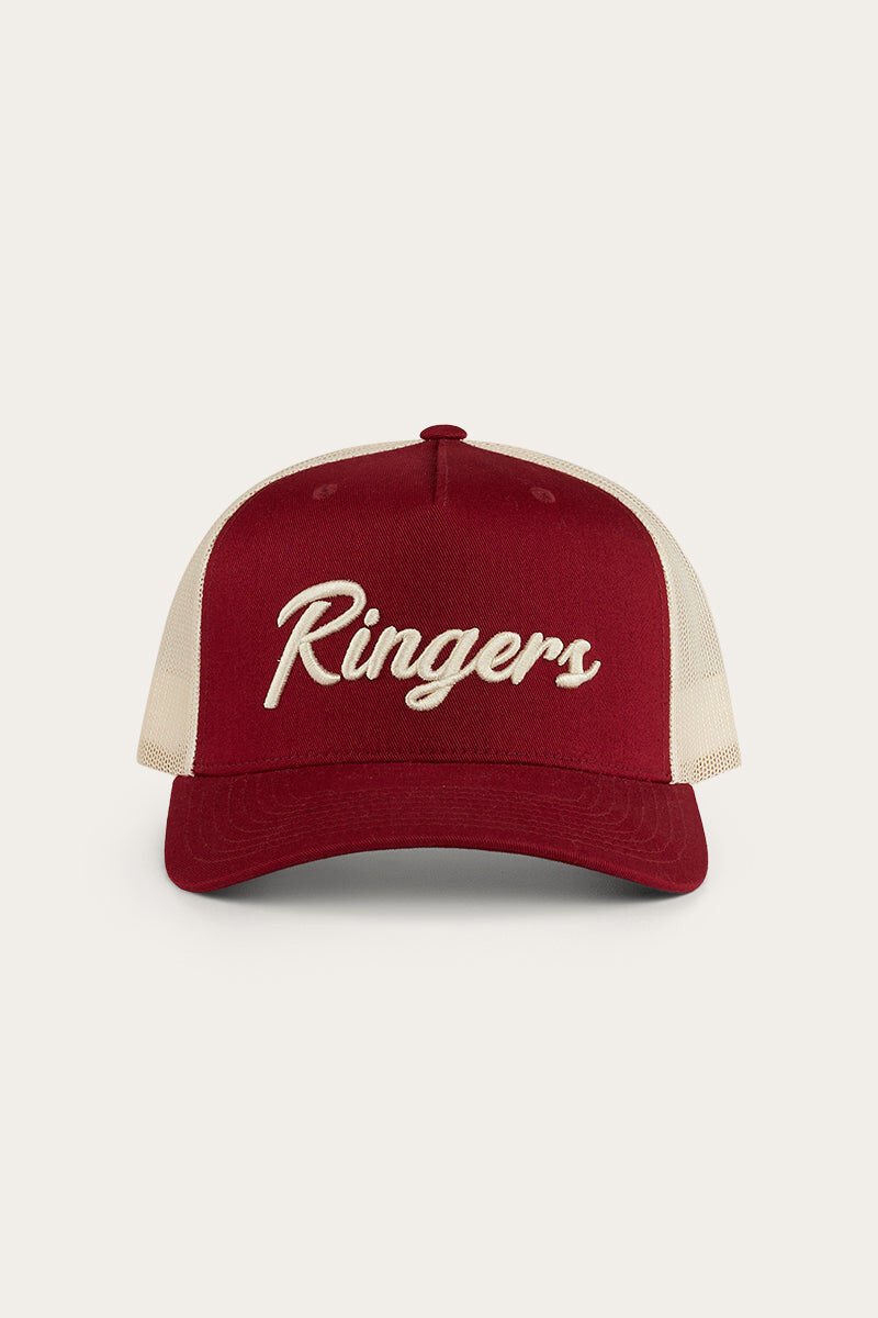 Ringers Western Hackett Trucker Baseball Cap Hat in Burgundy 3