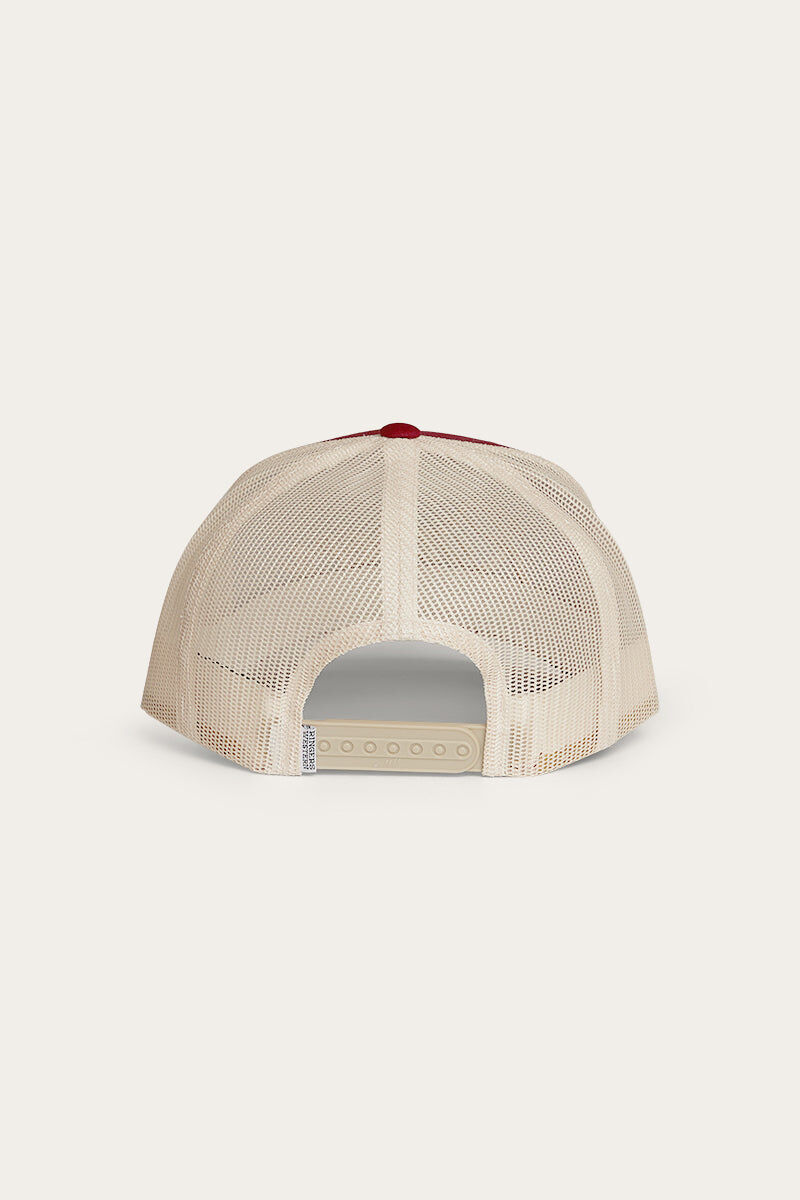 Ringers Western Hackett Trucker Baseball Cap Hat in Burgundy 7