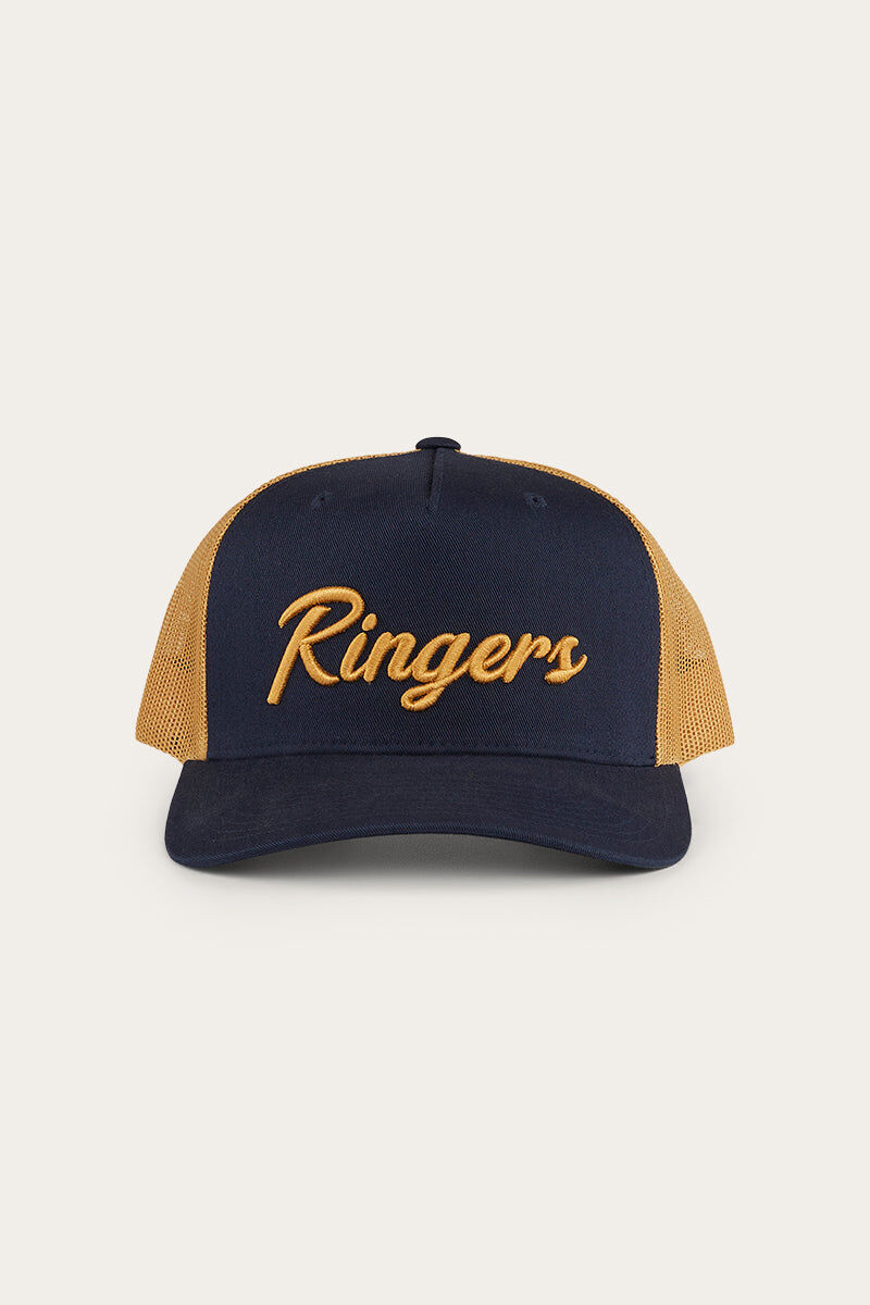 Ringers Western Hackett Trucker Baseball Cap Hat in Navy/Clay 3
