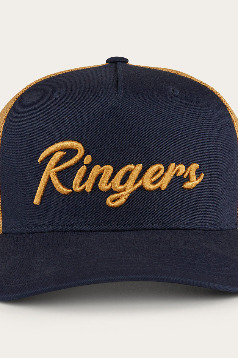 Ringers Western Hackett Trucker Baseball Cap Hat in Navy/Clay 5