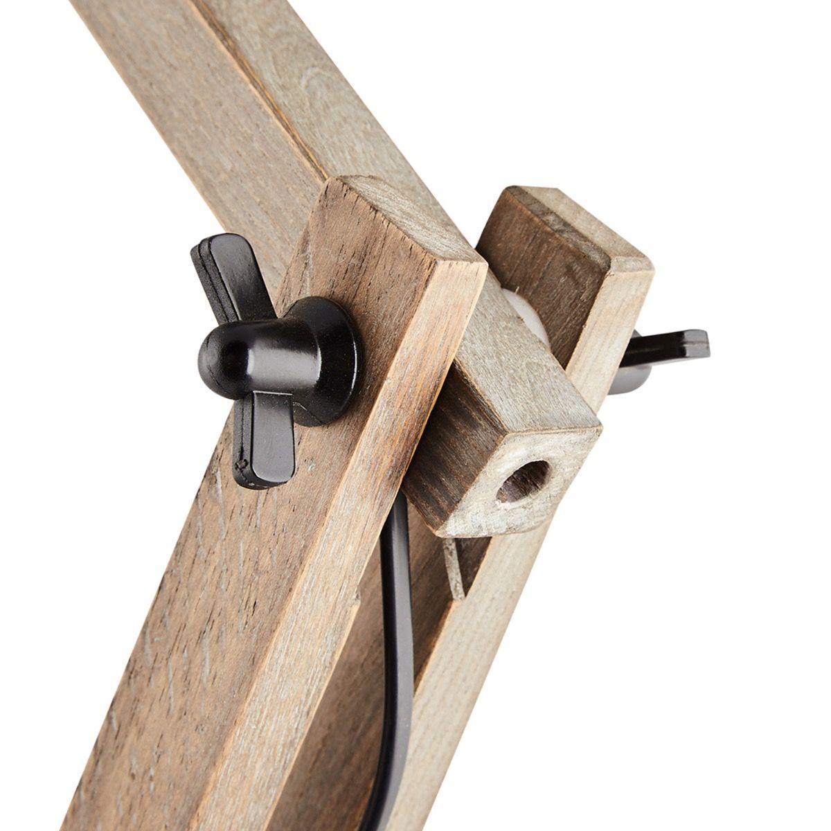 Faroe Scandi Modern Natural Wooden Table Lamp Rustic Retro Designer Light 5