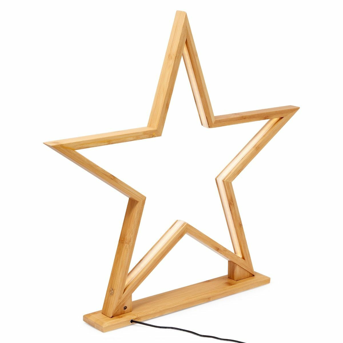 52cm Bamboo Star LED Table Desk Lamp Light Modern Designer - Natural 5