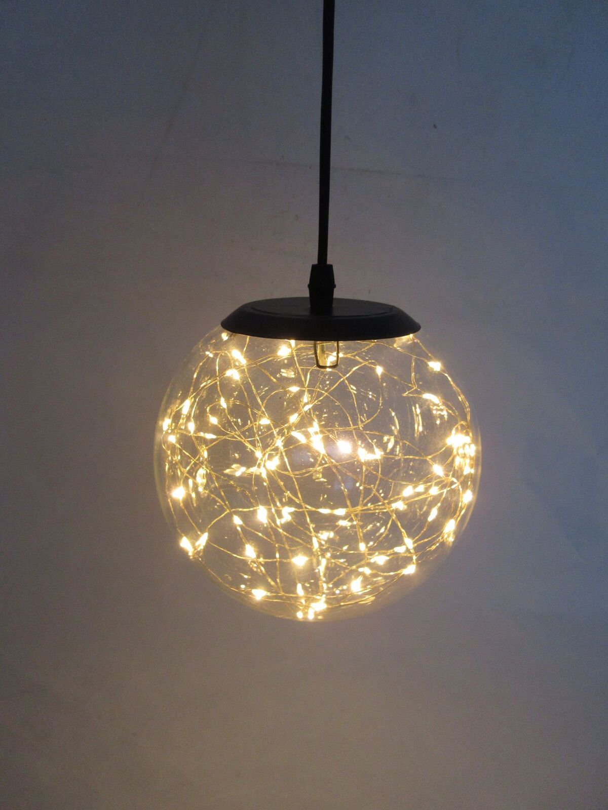 Glass LED Lighting Pendant Light w/ Timer Hanging Lantern Lamp - Round 3