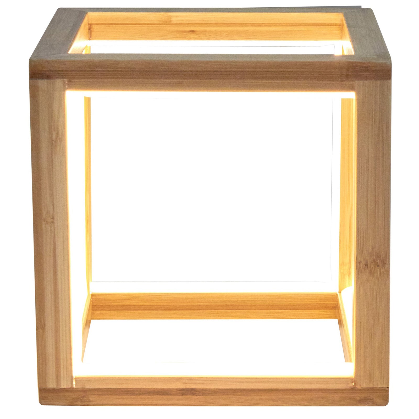 Bamboo Cube LED Lamp Modern Light Minimalistic Scandi - Natural 4