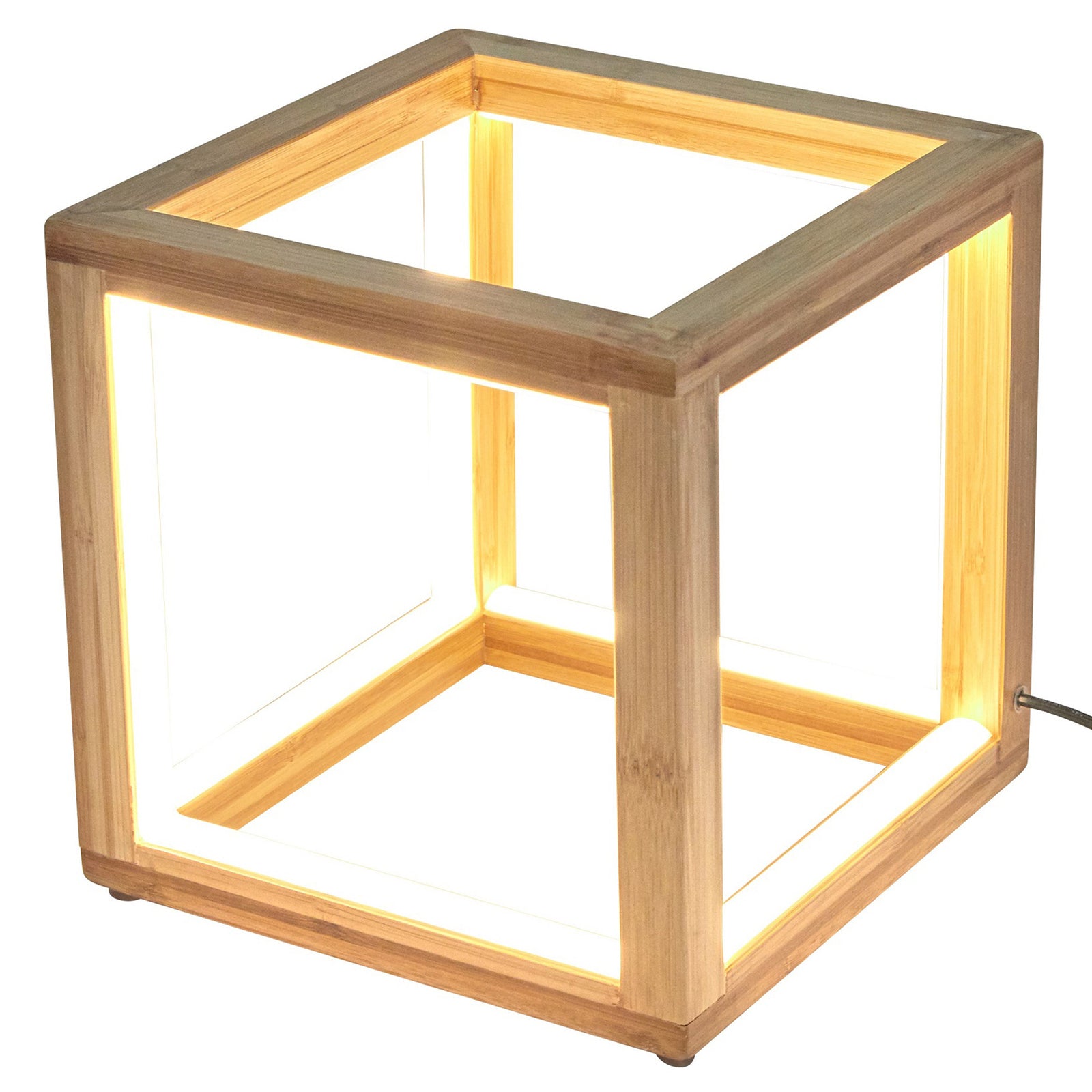 Bamboo Cube LED Lamp Modern Light Minimalistic Scandi - Natural 5