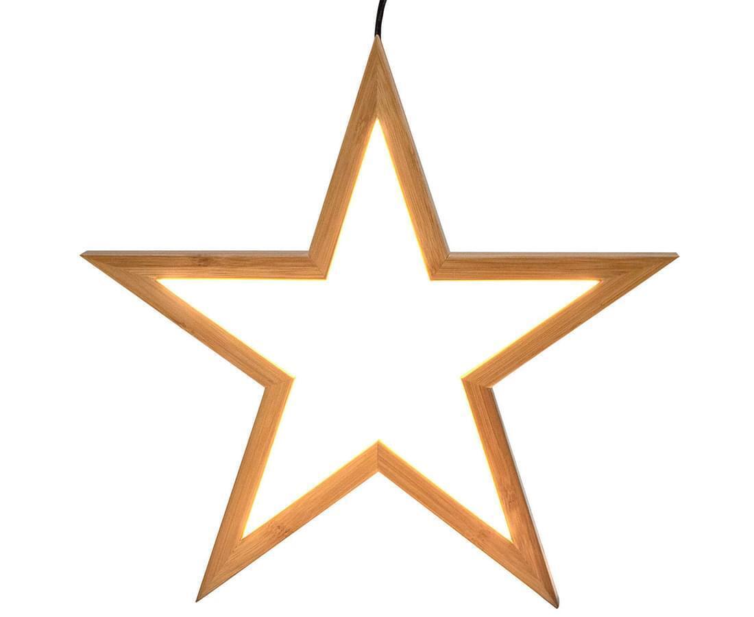 2x Large Bamboo Star LED Hanging Lamp Light Home Decor Lighting  - Natural 3