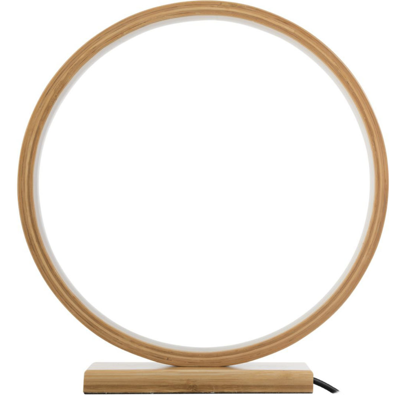 Bamboo Single Ring LED Lamp Light Modern Scandi Minimalistic - Natural 5