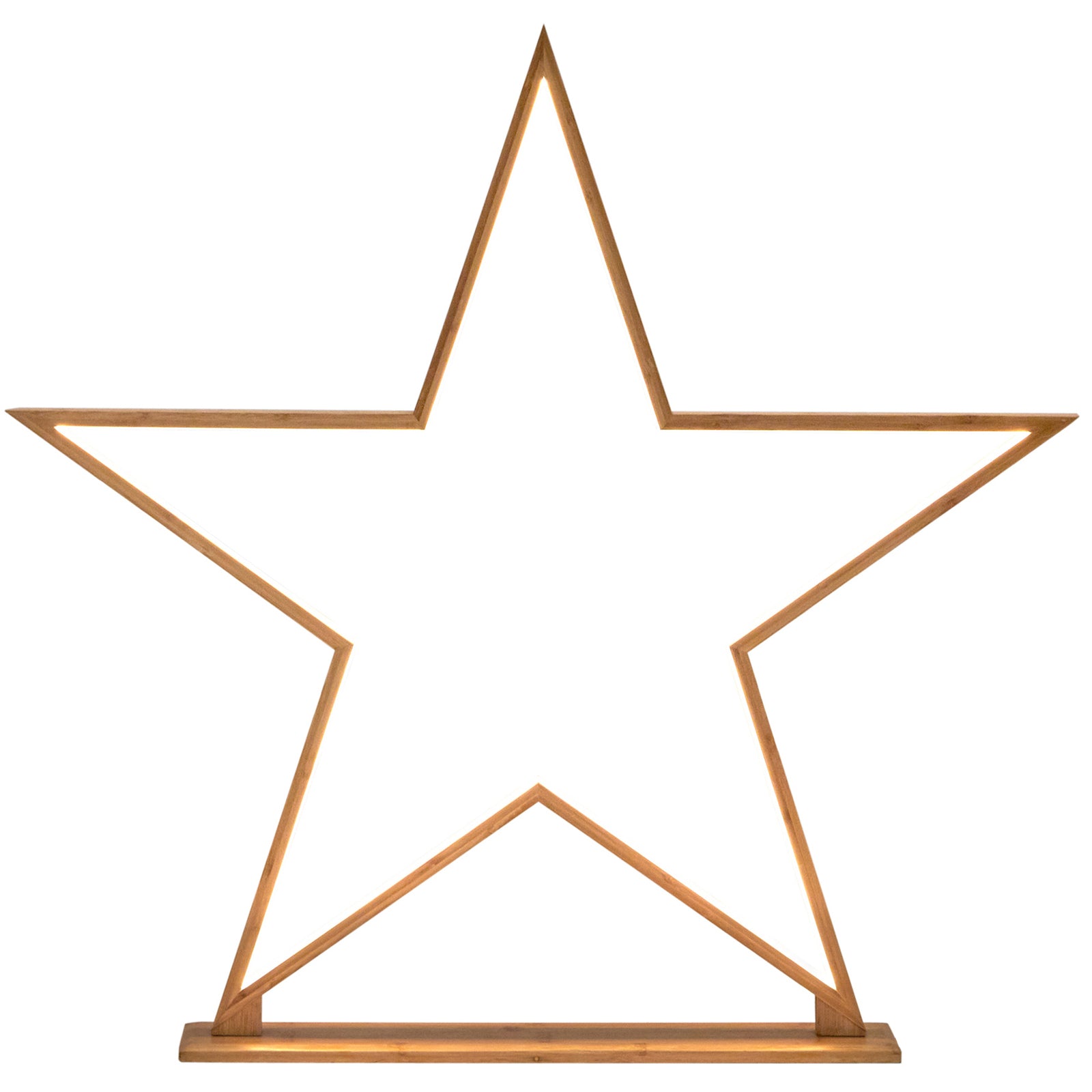 2x Large Bamboo Star w/ LED Strip Table Lamp Light Modern Minimalist Decor - Natural 3