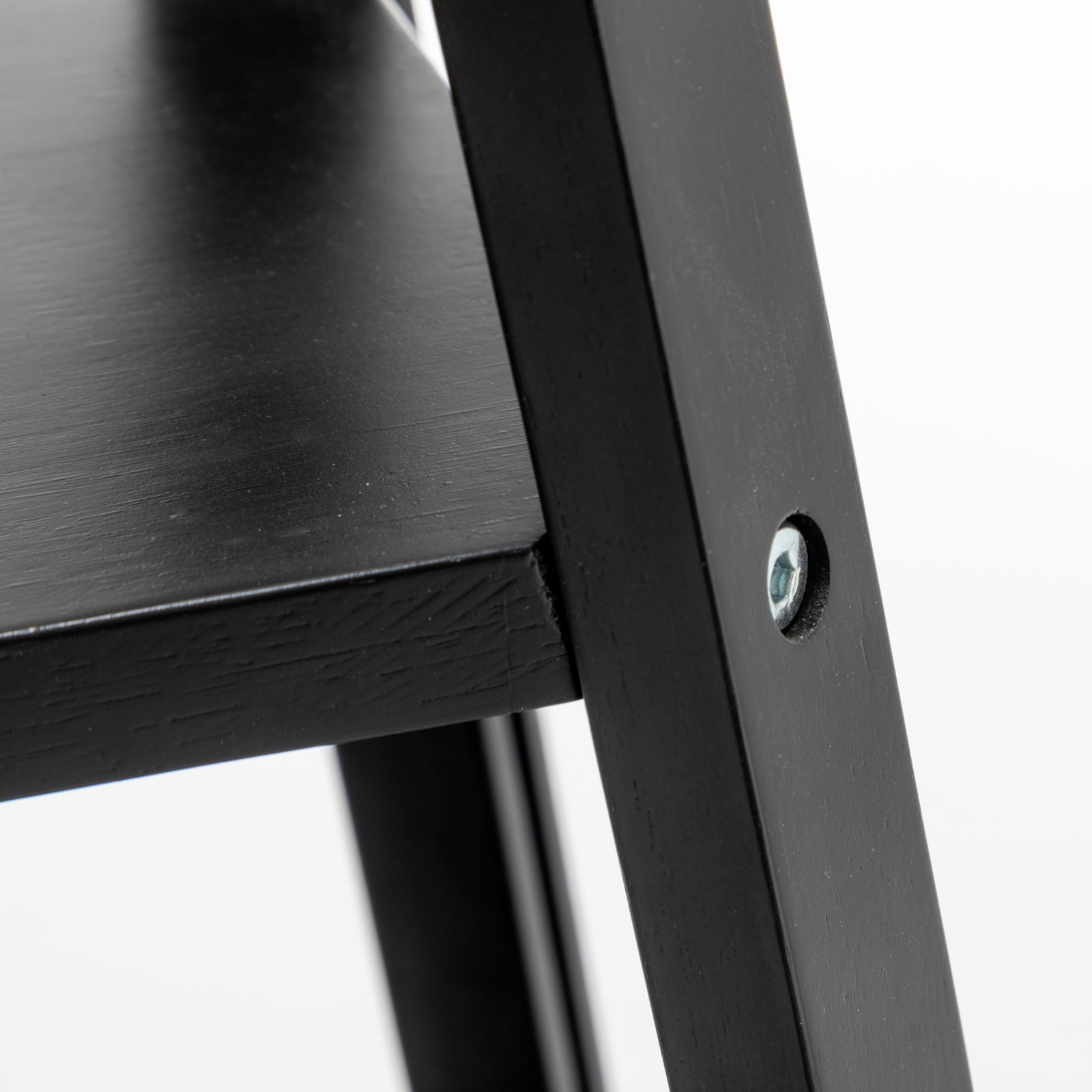 Eiffel 3 Tier Natural Wood Floor Lamp w/ Storage Shelves + Off White Linen Shade 6