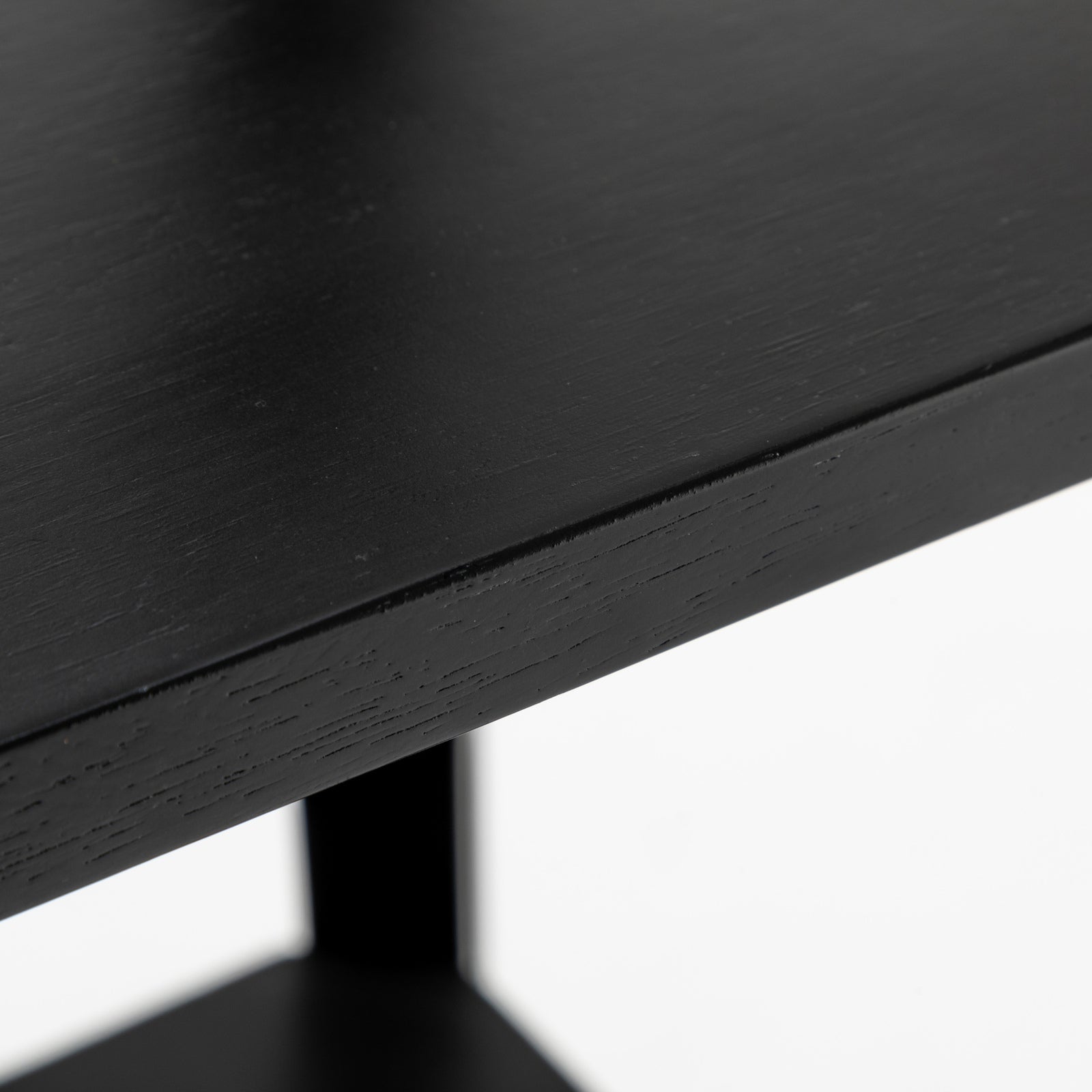 Eiffel 3 Tier Natural Wood Floor Lamp w/ Storage Shelves + Off White Linen Shade 8