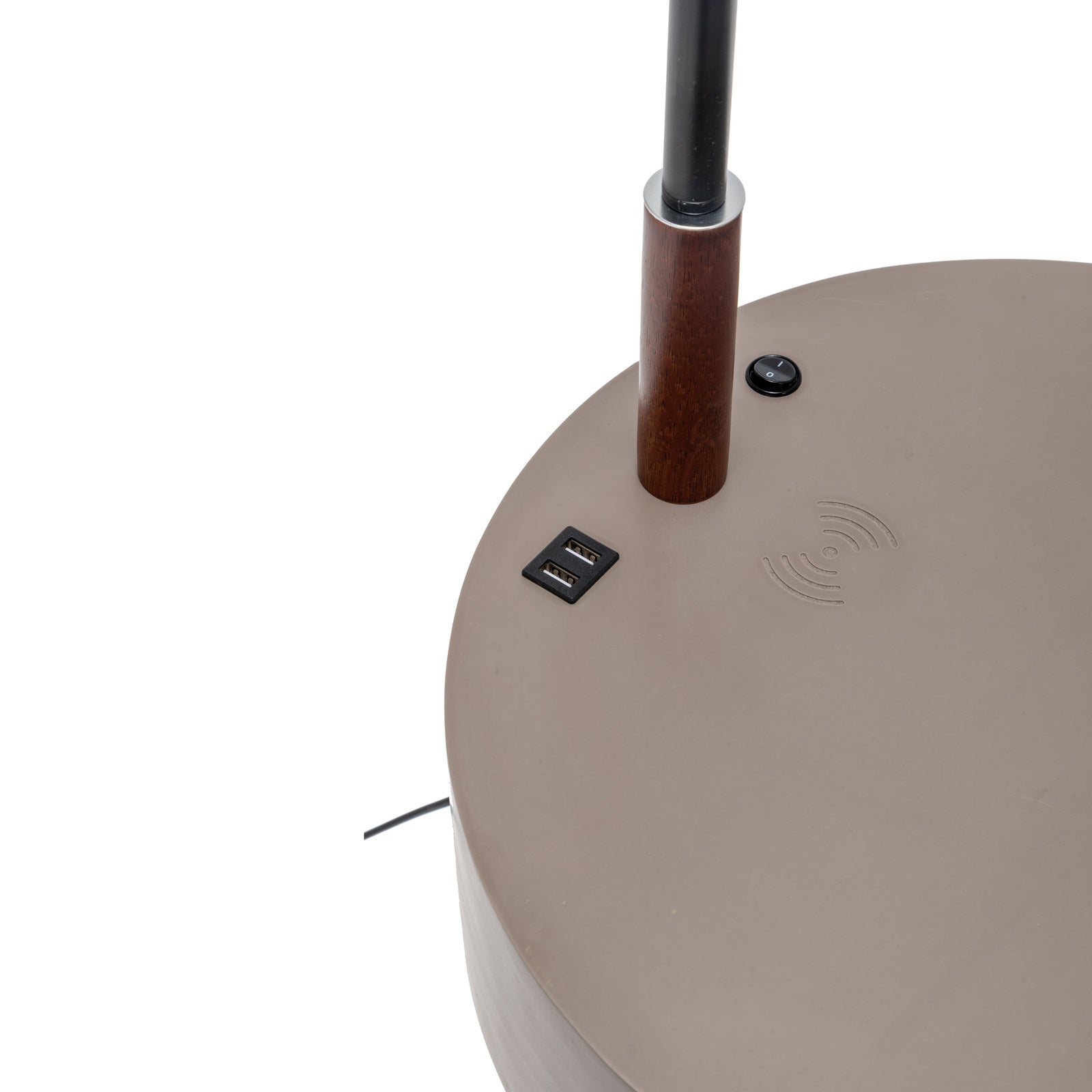 Florence Tripod Lamp Shelf Storage Drawer Bed Side Table Light w/ USB Charger 4