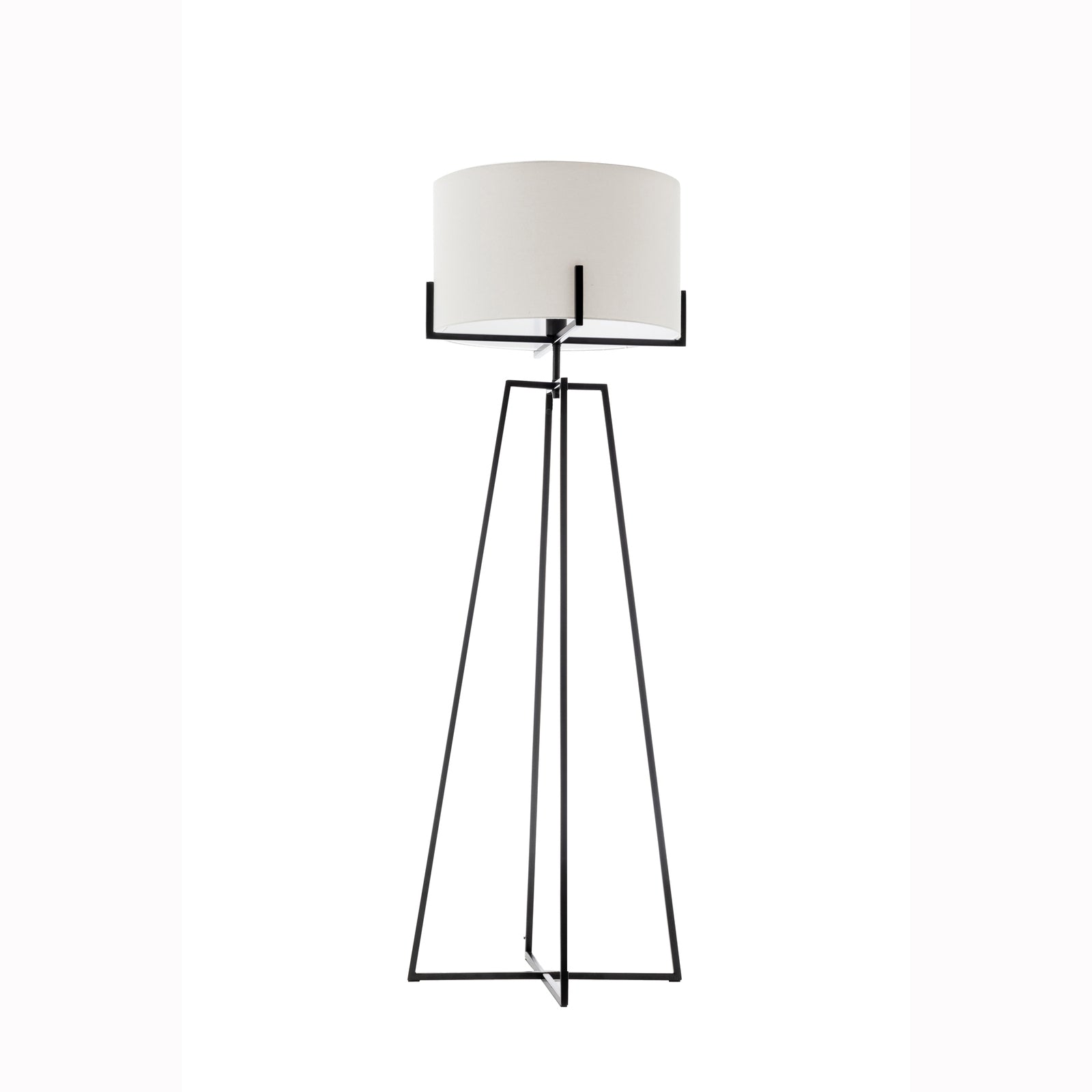 Modern Dimmable Floor Lamp + Table Desk Lamp w/ Linen Shade Scandi - Matte Black 3