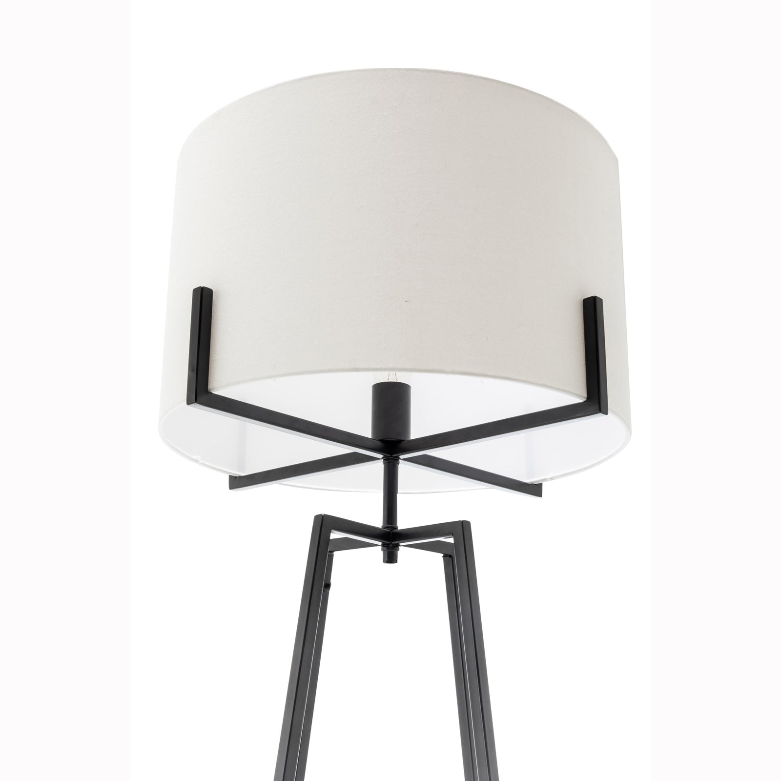 Modern Dimmable Floor Lamp + Table Desk Lamp w/ Linen Shade Scandi - Matte Black 5