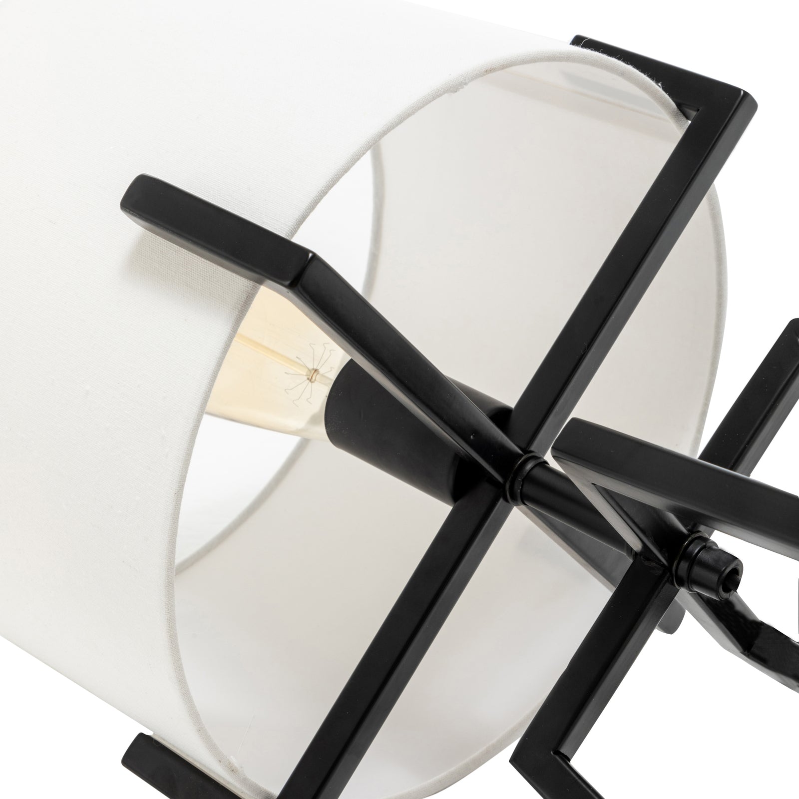 Modern Dimmable Floor Lamp + Table Desk Lamp w/ Linen Shade Scandi - Matte Black 10