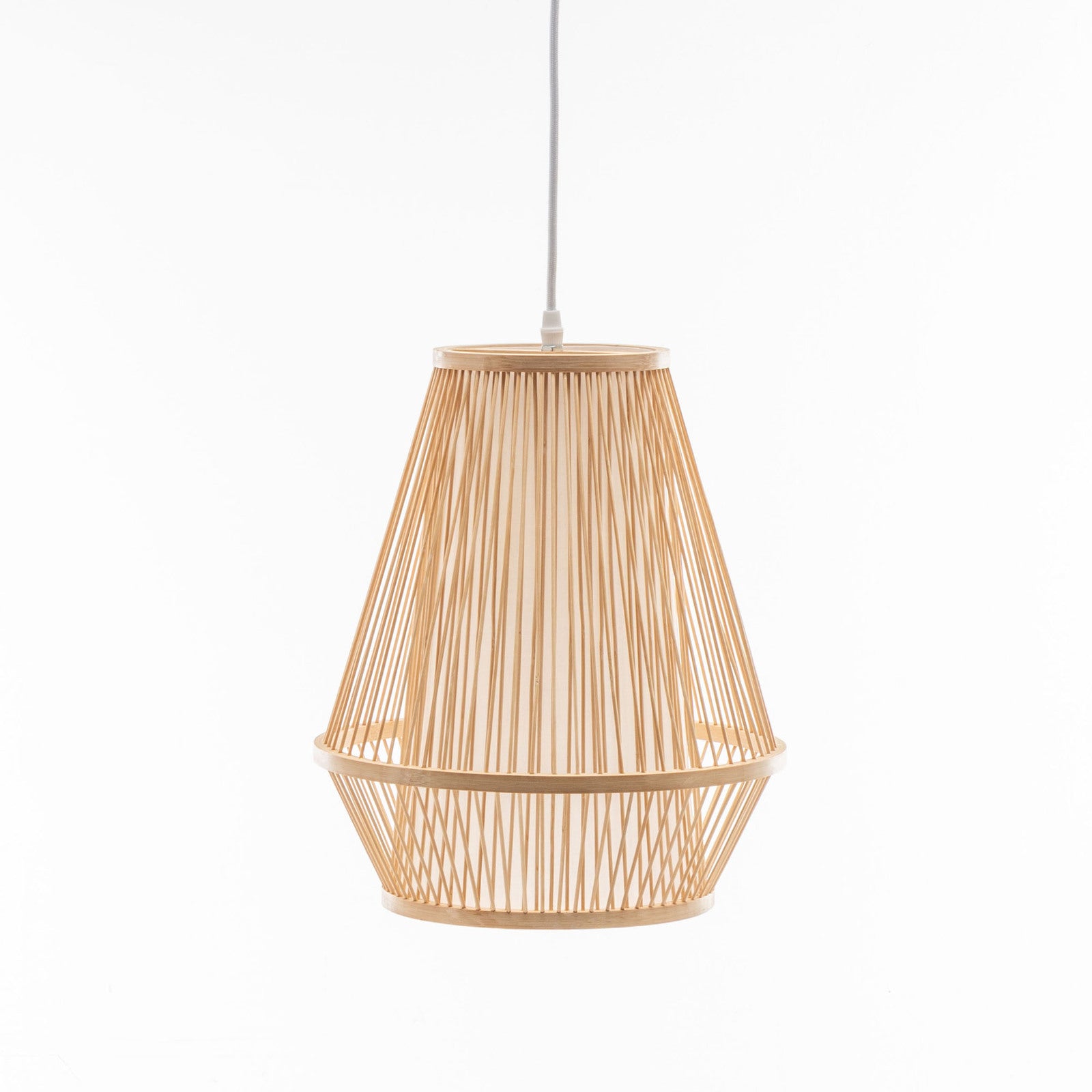 Natural Woven Bamboo Empire Pendant Lamp Hanging Light Bell Shade Boho Tropical 5