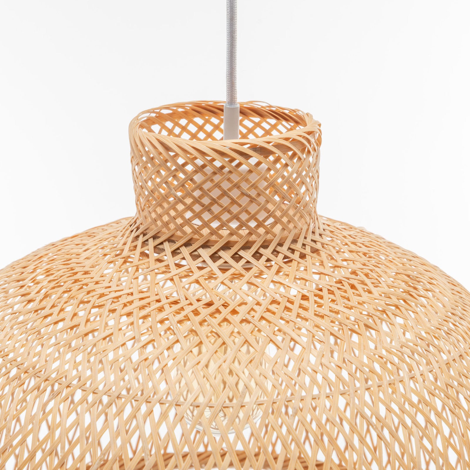 Natural Hand Woven Bamboo Dome Pendant Lamp Hanging Light Rattan Style 4