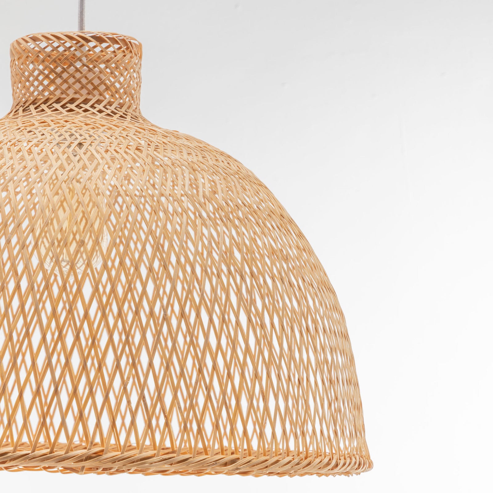 Natural Hand Woven Bamboo Dome Pendant Lamp Hanging Light Rattan Style 6