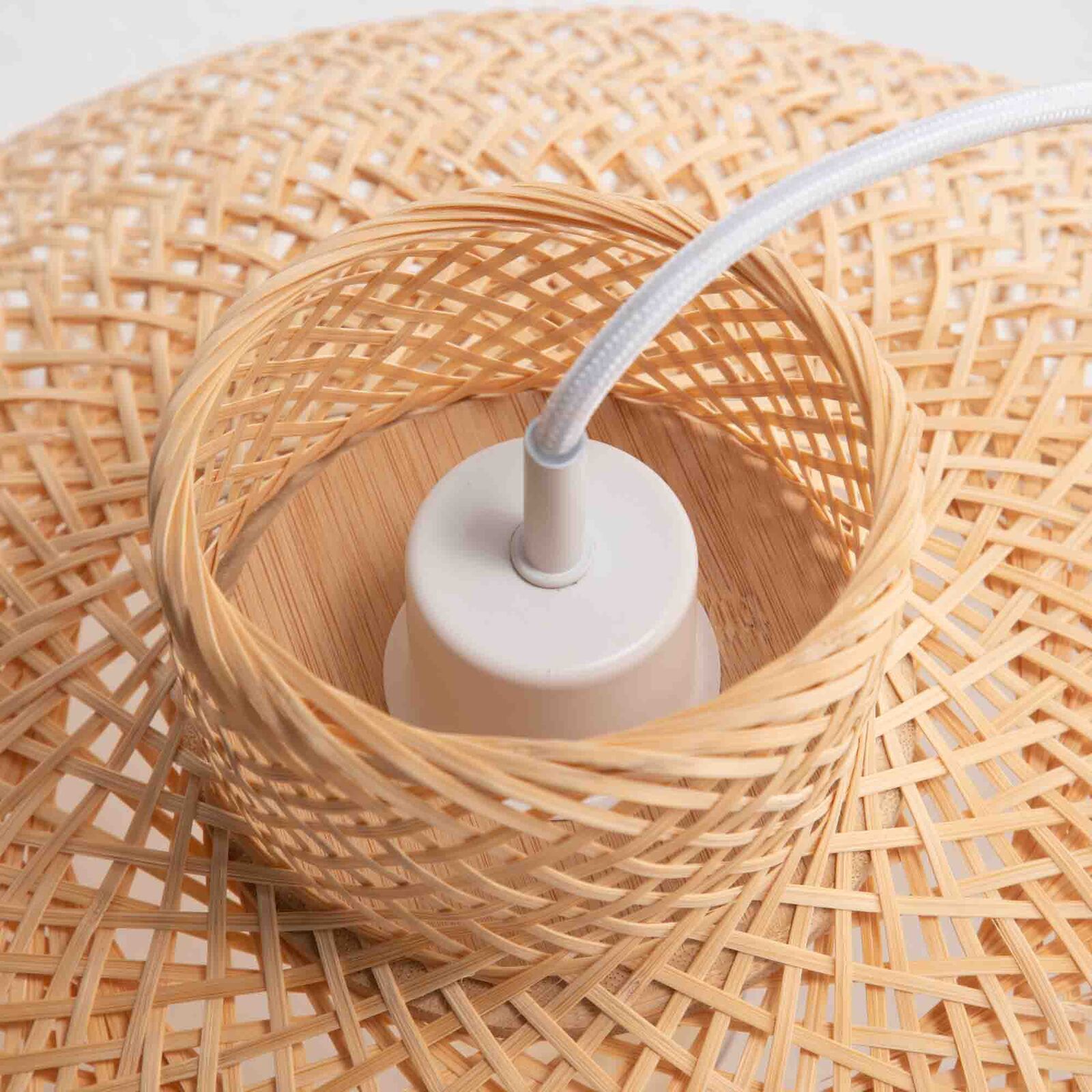 Natural Hand Woven Bamboo Dome Pendant Lamp Hanging Light Rattan Style 7