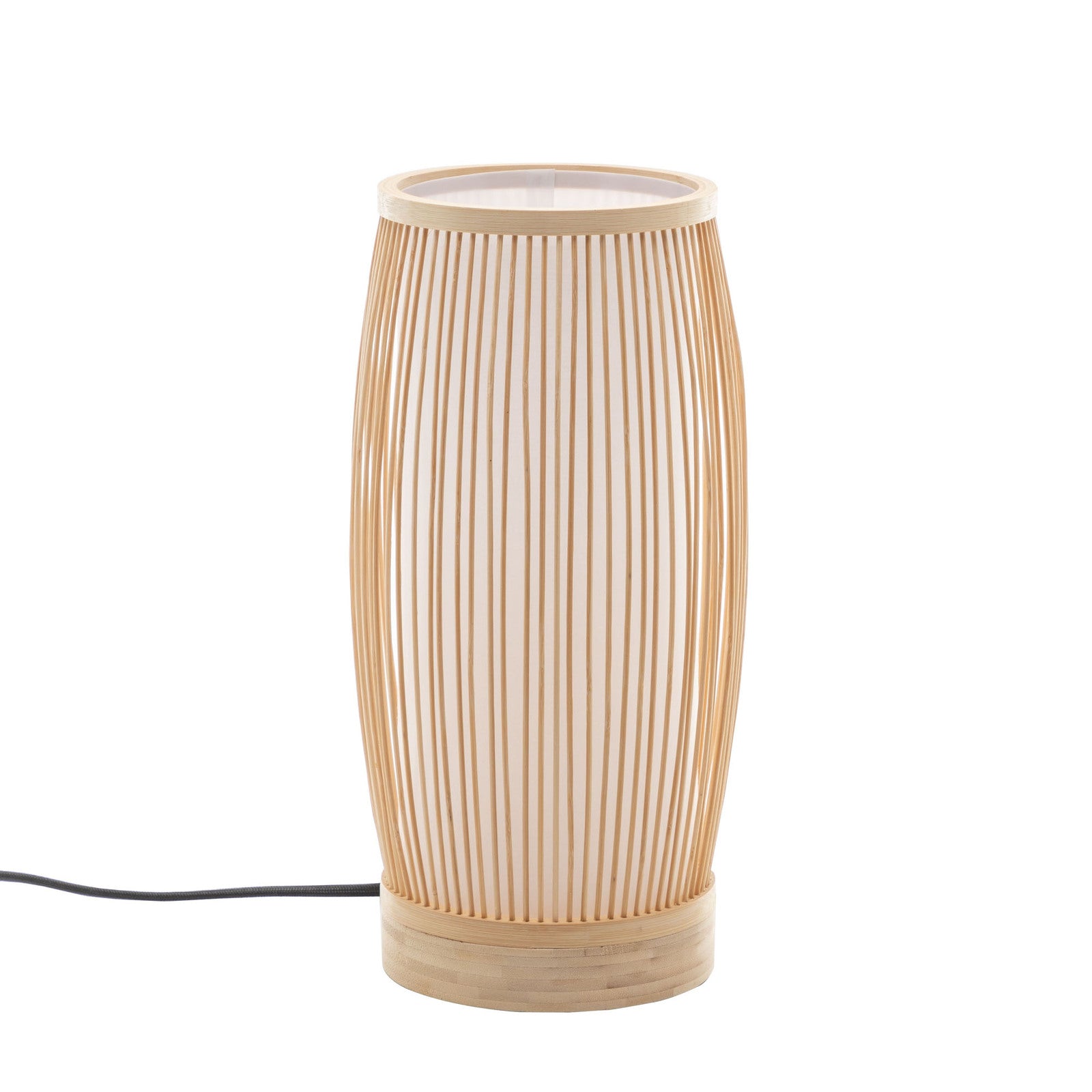 Natural Woven Bamboo Cylinder Table Lamp Light Shade Boho Tropical Coastal 6