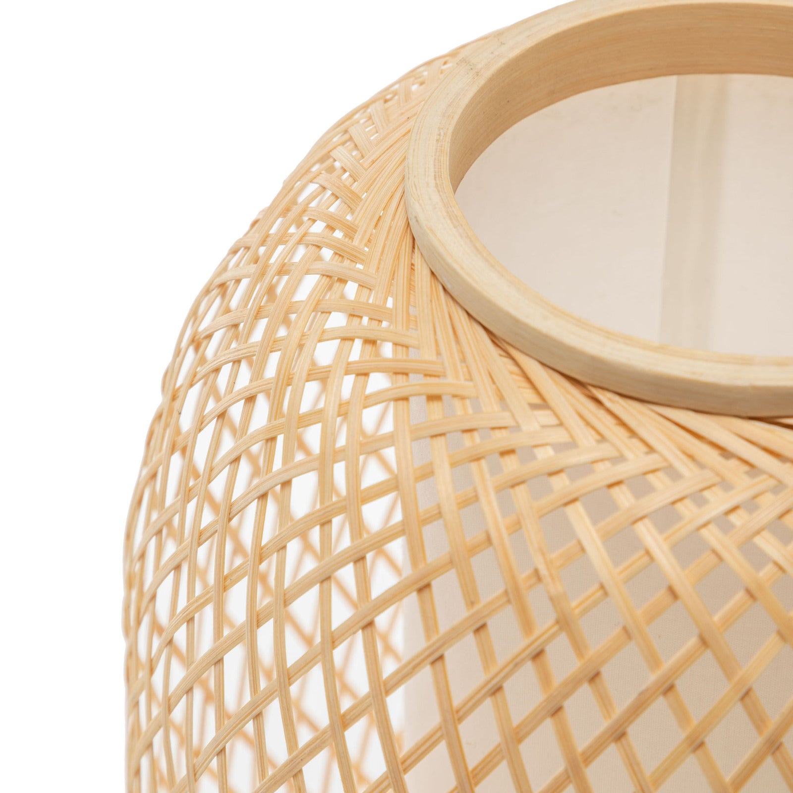 Natural Woven Bamboo Oval Table Lamp Light Shade Boho Tropical Coastal 3